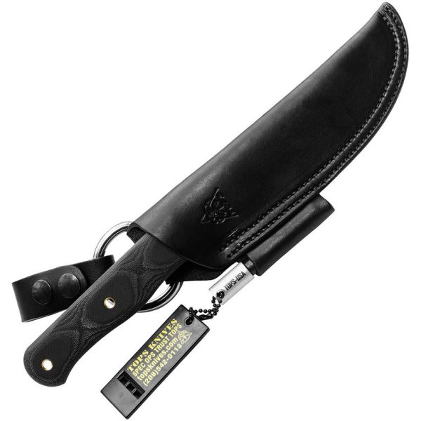 TOPS D Fly 4.5 Fixed Blade 1095HC Steel Black Micarta