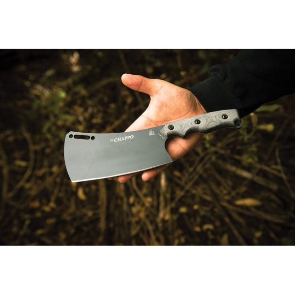 TOPS El Chappo Cleaver 6" 1095HC Fixed Blade Sniper Grey