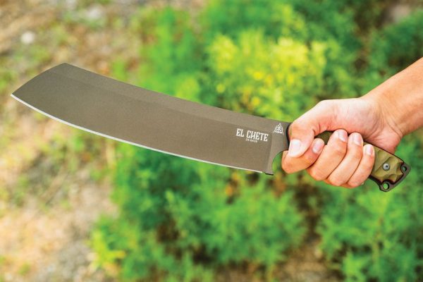 TOPS El Chete Midnight Bronze Fixed Blade Knife 1095HC Steel