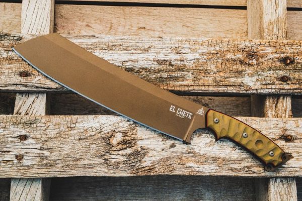 TOPS El Chete Midnight Bronze Fixed Blade Knife 1095HC Steel