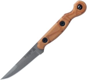 TOPS El Pionero Fixed Blade Knife 1095HC Steel Tan Micarta