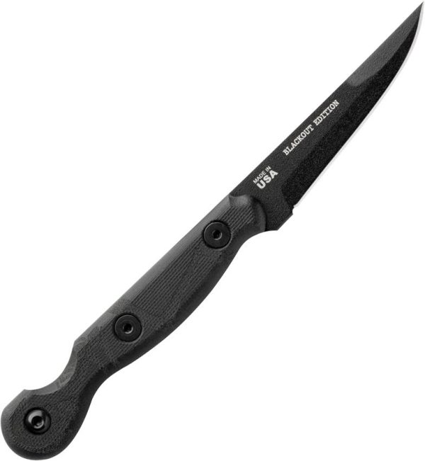 TOPS El Pionero Blackout Fixed Blade Knife 1095HC Steel USA