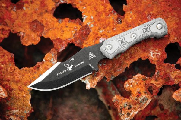 TOPS Eagles Shadow Fixed Blade Knife 1095 Steel Black Micarta