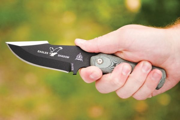 TOPS Eagles Shadow Fixed Blade Knife 1095 Steel Black Micarta