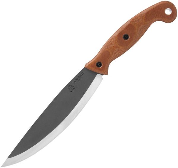 TOPS Earth Skills Fixed Blade Knife 1095HC Steel Tan Micarta