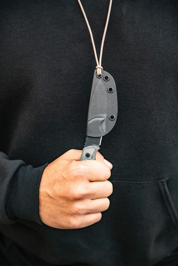 TOPS Ferret Fixed Blade Knife 1095 Carbon Steel Black Micarta