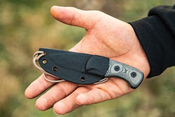 TOPS Ferret Fixed Blade Knife 1095 Carbon Steel Black Micarta