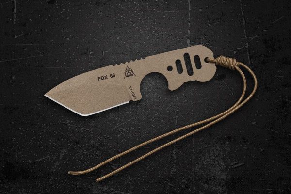 TOPS FDX 66 Fixed Blade Knife 1095 Carbon Steel Coyote Tan