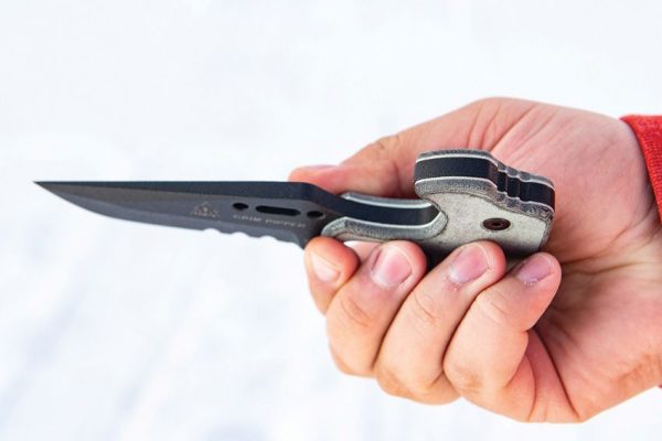 TOPS Grim Ripper Fixed Blade Knife 1095HC Steel Black Micarta