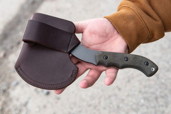 TOPS Grandpa's Axe Fixed Blade 1095HC Steel Green Micarta