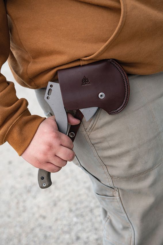 TOPS Grandpa's Axe Fixed Blade 1095HC Steel Green Micarta