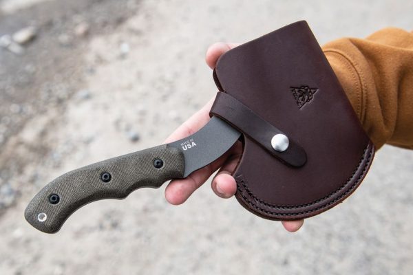 TOPS Grandpa's Axe Fixed Blade 1095HC Steel Green Micarta