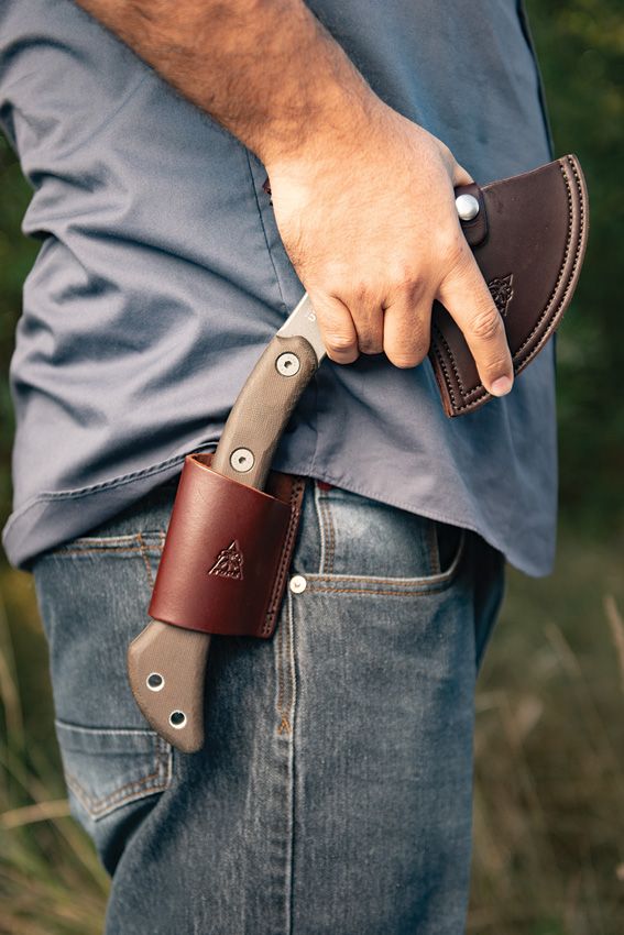 TOPS Hammer Hawk Axe Backup Fixed Blade 1075HC Steel Green Micarta