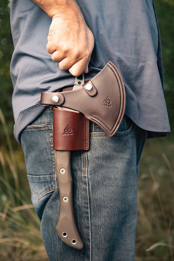 TOPS Hammer Hawk Axe Backup Fixed Blade 1075HC Steel Green Micarta