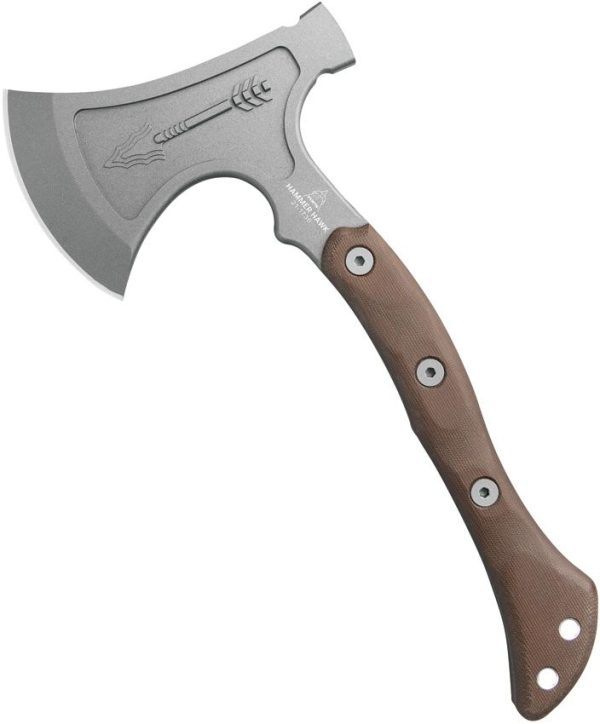 TOPS Hammer Hawk Axe Backup Fixed Blade 1075HC Steel Green Micarta