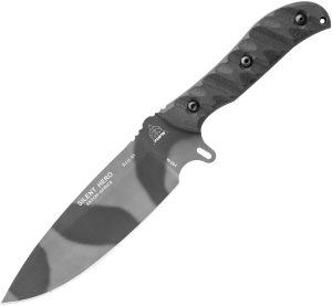 TOPS Silent Hero Fixed Blade Knife 1095HC Camo Steel G10 Handle