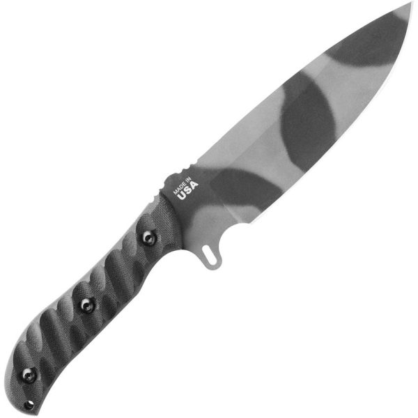 TOPS Silent Hero Fixed Blade Knife 1095HC Camo Steel G10 Handle