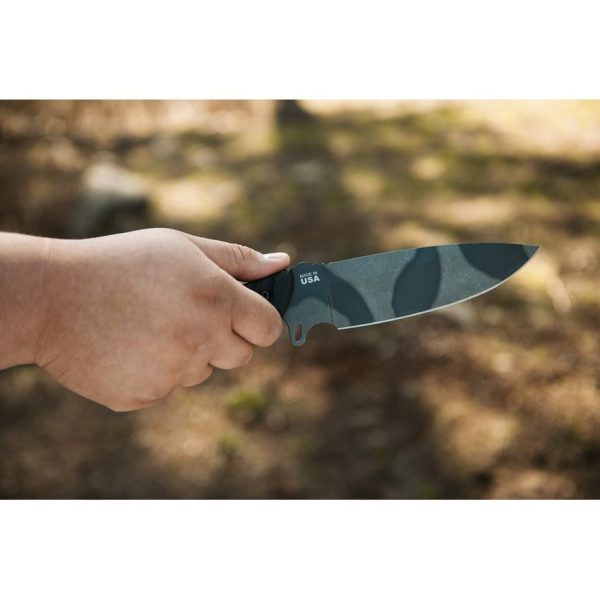 TOPS Silent Hero Fixed Blade Knife 1095HC Camo Steel G10 Handle