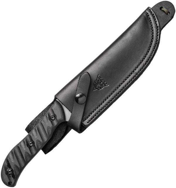 TOPS Silent Hero Fixed Blade Knife 1095HC Steel Black Micarta