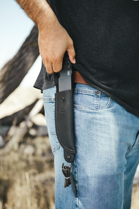 TOPS Silent Hero Fixed Blade Knife 1095HC Steel Black Micarta