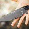 TOPS Silent Hero Fixed Blade Knife 1095HC Steel Black Micarta