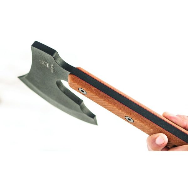 TOPS High Impact Axe 1075HC Steel Fixed Blade Tan Micarta