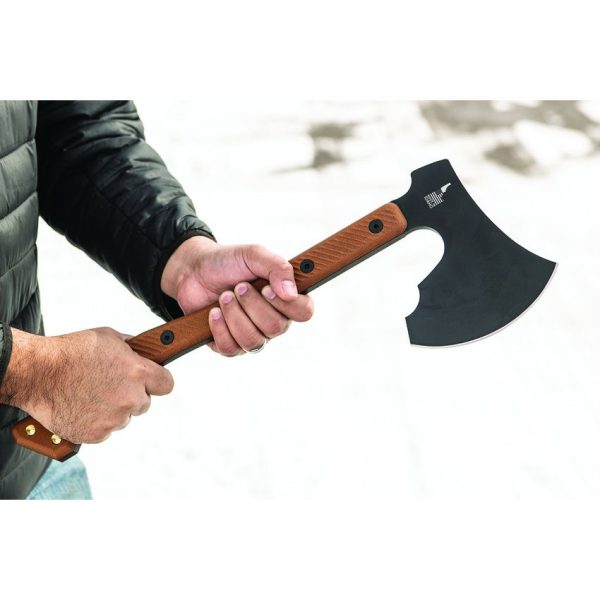 TOPS High Impact Axe 1075HC Steel Fixed Blade Tan Micarta