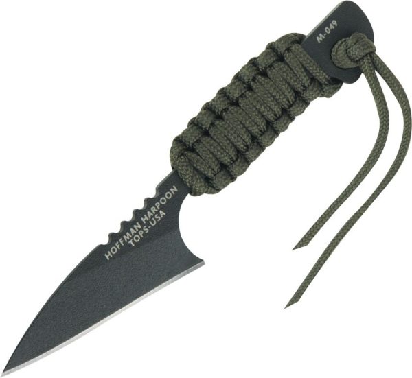 TOPS Mini Hoffman Harpoon Fixed Blade 1095HC Black Knife