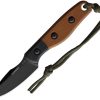 TOPS Hornero Fixed Blade Knife 1095HC Steel Black Micarta
