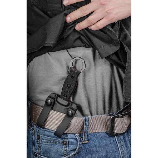 TOPS ICE Dagger Fixed Blade 1095HC Steel Black G10 Kydex