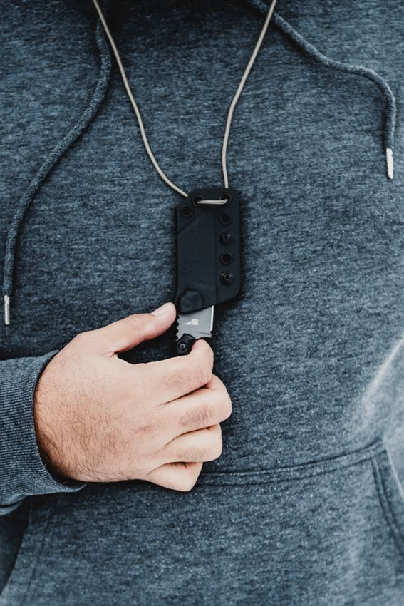 TOPS Ivie Neck Knife 1095HC Steel Wharncliffe Fixed Blade