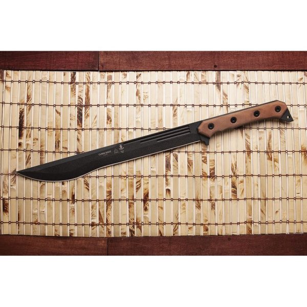 TOPS C.U.M.A. Kage Fixed Blade 1095HC Steel Tan Micarta