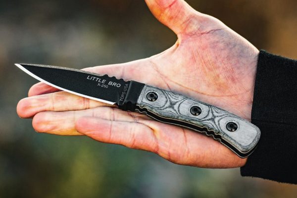 TOPS Little Bro Fixed Blade Knife 1095 Steel Micarta Handle