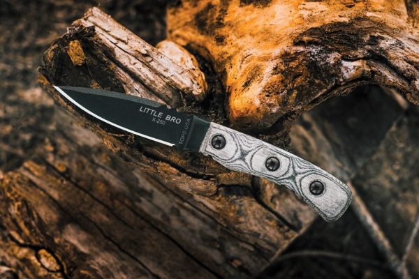 TOPS Little Bro Fixed Blade Knife 1095 Steel Micarta Handle
