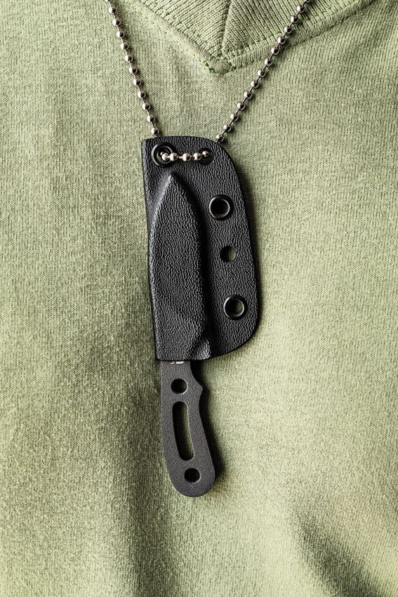 TOPS Lil Fixer Fixed Blade 1095 Carbon Steel Tactical Neck Knife
