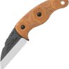 TOPS Little Bugger Fixed Blade Knife 1095HC Steel Tan Micarta