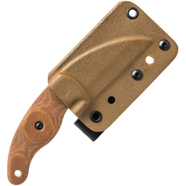 TOPS Little Bugger Fixed Blade Knife 1095HC Steel Tan Micarta
