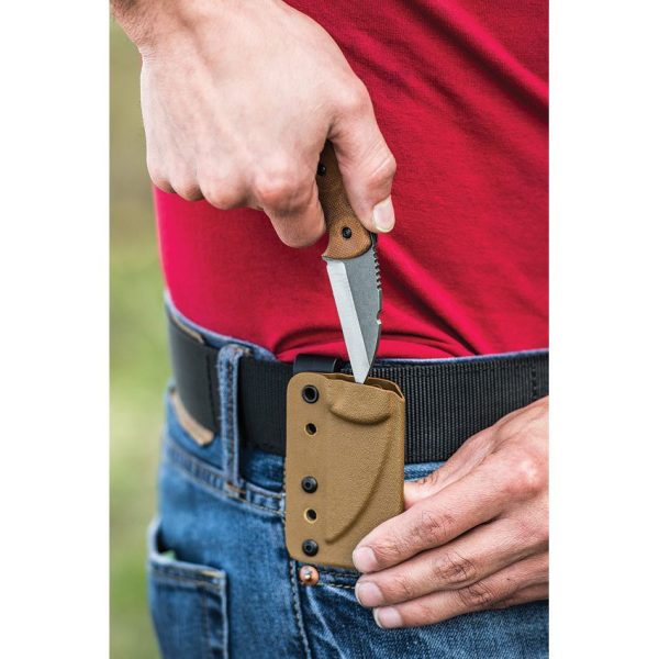 TOPS Little Bugger Fixed Blade Knife 1095HC Steel Tan Micarta