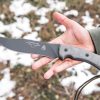 TOPS Longhorn Bowie Fixed Blade Knife 6.75" 1095HC Steel Gray