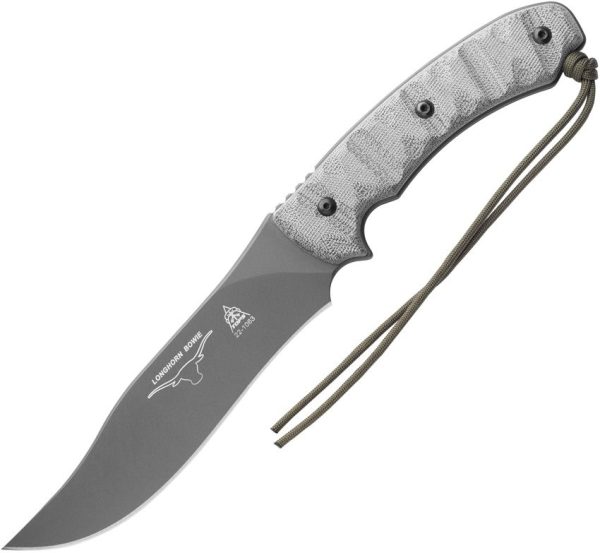 TOPS Longhorn Bowie Sniper Gray 1095HC Steel Fixed Blade