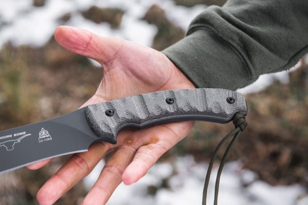 TOPS Longhorn Bowie Sniper Gray 1095HC Steel Fixed Blade