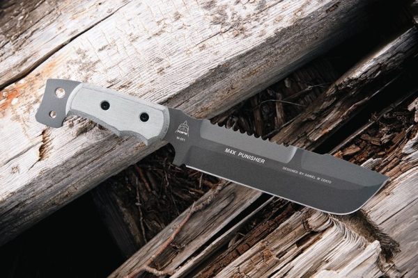 TOPS M4X Punisher Fixed Blade Knife 1095 Steel Gray Micarta