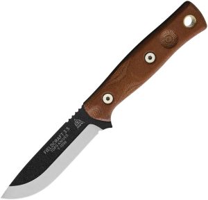 TOPS Fieldcraft 3.5 Fixed Blade Knife 1095HC Steel Tan Micarta