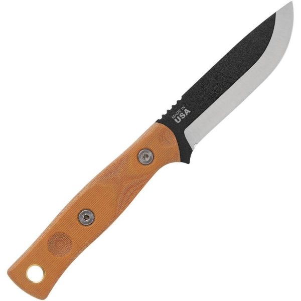 TOPS Fieldcraft 3.5 Fixed Blade Knife 1095HC Steel Tan Micarta