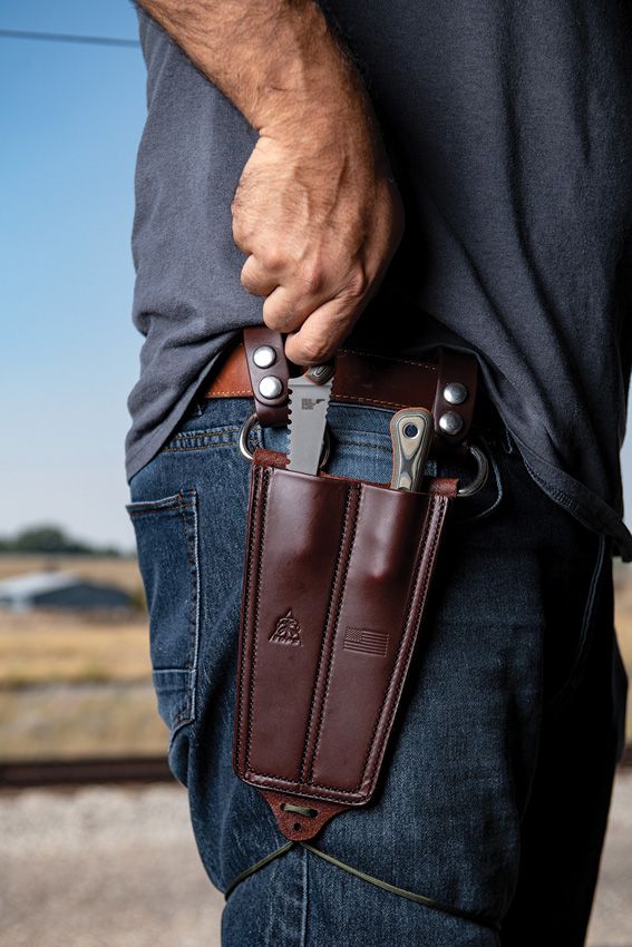 TOPS Muley Combo Leather Fixed Blade 154CM Stainless G10