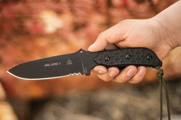 TOPS Mil-SPIE 5 Fixed Blade Knife 1095 Steel Black Micarta