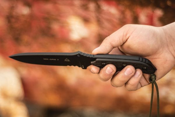 TOPS Mil-SPIE 5 Fixed Blade Knife 1095 Steel Black Micarta