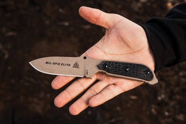 TOPS Mil-Spie3 Elite Fixed Blade Knife 1095HC Steel Tan Coyote