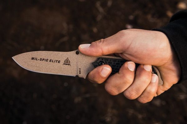 TOPS Mil-Spie3 Elite Fixed Blade Knife 1095HC Steel Tan Coyote