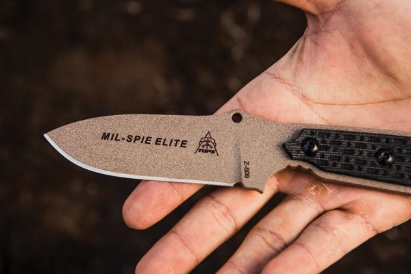 TOPS Mil-Spie3 Elite Fixed Blade Knife 1095HC Steel Tan Coyote